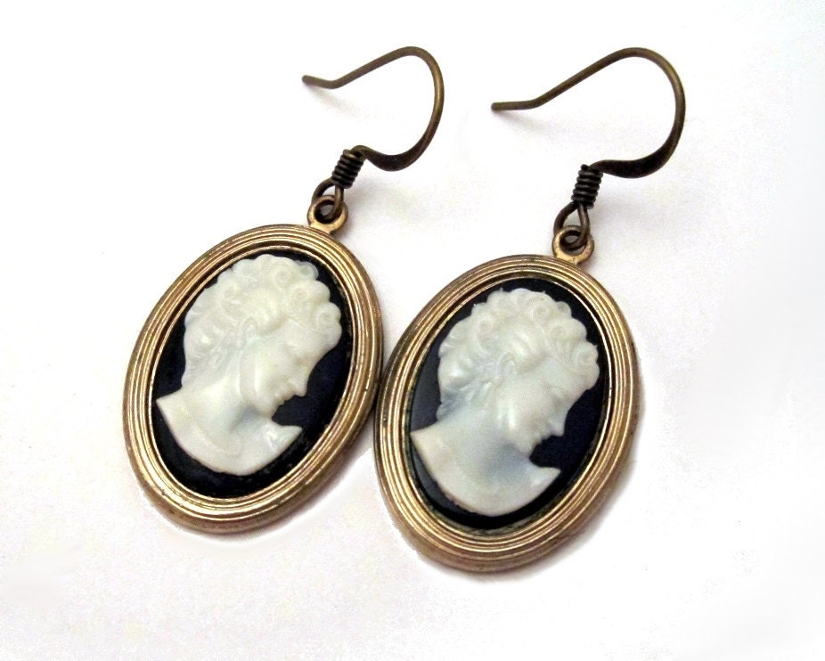 Real cameo earrings Clearance