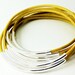 Yellow leather bangles with Silver Tube Beads, Leather bracelet