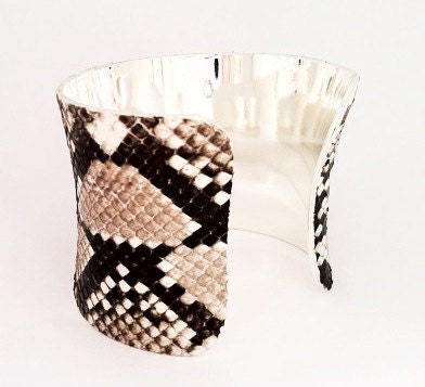 NEW Real Snakeskin leather Cuff Bracelet