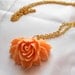 Peach Flower Cabochon Necklace