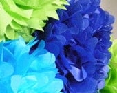 12 Tissue Birthday Party Poms- Your color choice- Sale