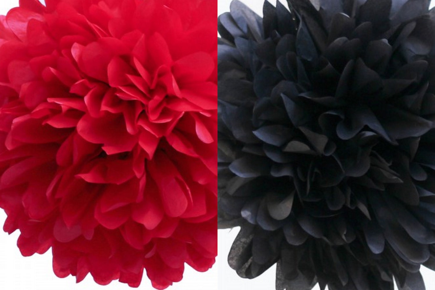 6 Tissue Poms- Ladybug Party