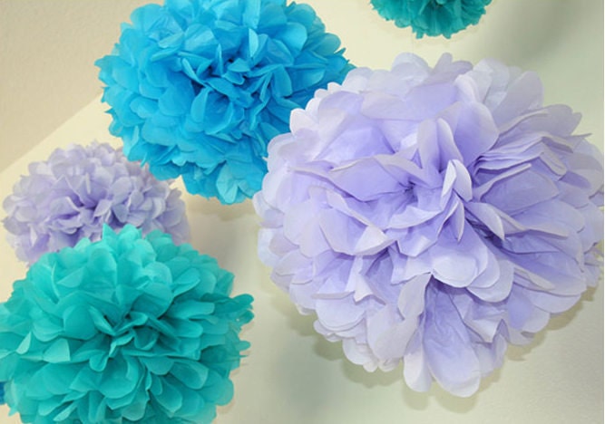 12 Tissue Pom poms- Under the sea