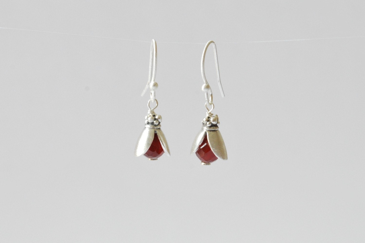 Carnelian pods earrings
