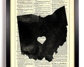 Ohio State Map Dictionary Book Print Upcycled Book Art Upcycled Vintage Book Print Antique Dictionary Buy 2 Get 1 FREE
