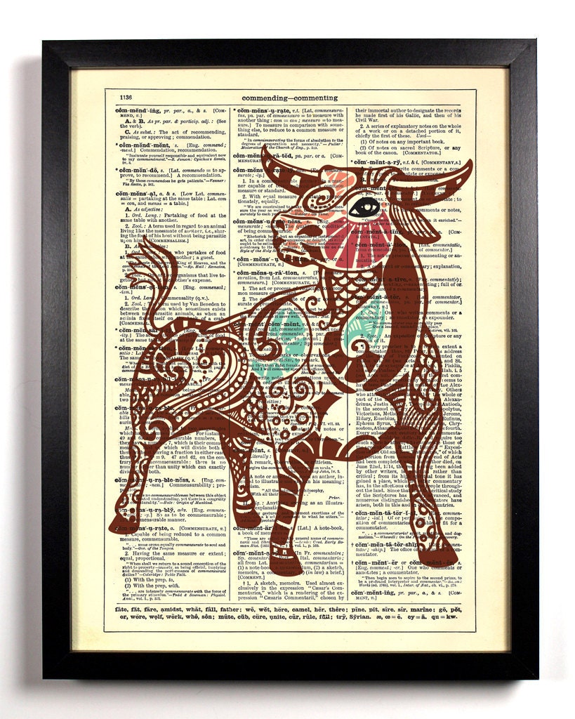 Taurus Astrology Zodiac Bull Repurposed Upcycled Dictionary Art Vintage Book Print Recycled Vintage Dictionary Page Buy 2 Get 1 FREE