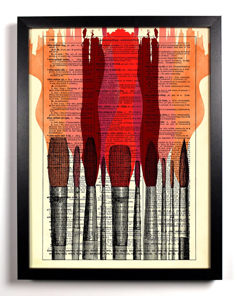 A Little Splash Of Color Two Upcycled Dictionary Art Vintage Book Print Recycled Vintage Dictionary Page Buy 2 Get 1 FREE