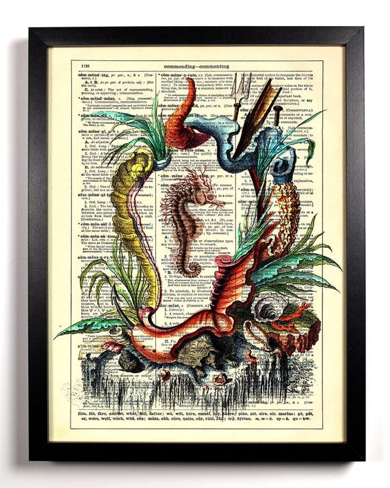 Repurposed Book Upcycled Dictionary Art Vintage By Staygoldmedia