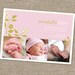 Pink Garden Flowers Multiple Photos Birth Announcement