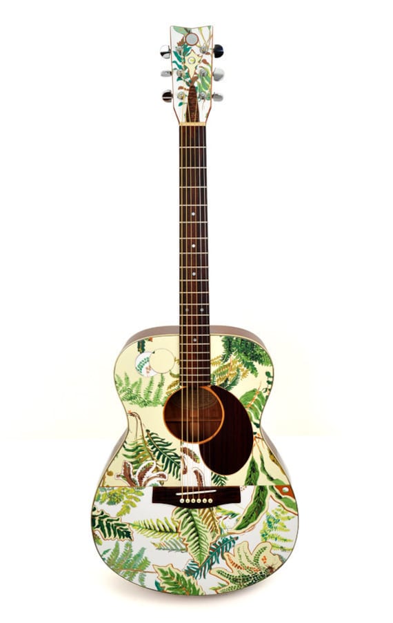Acoustic Guitar Modified "Fern Immersion" Altered, Playable Art Instrument