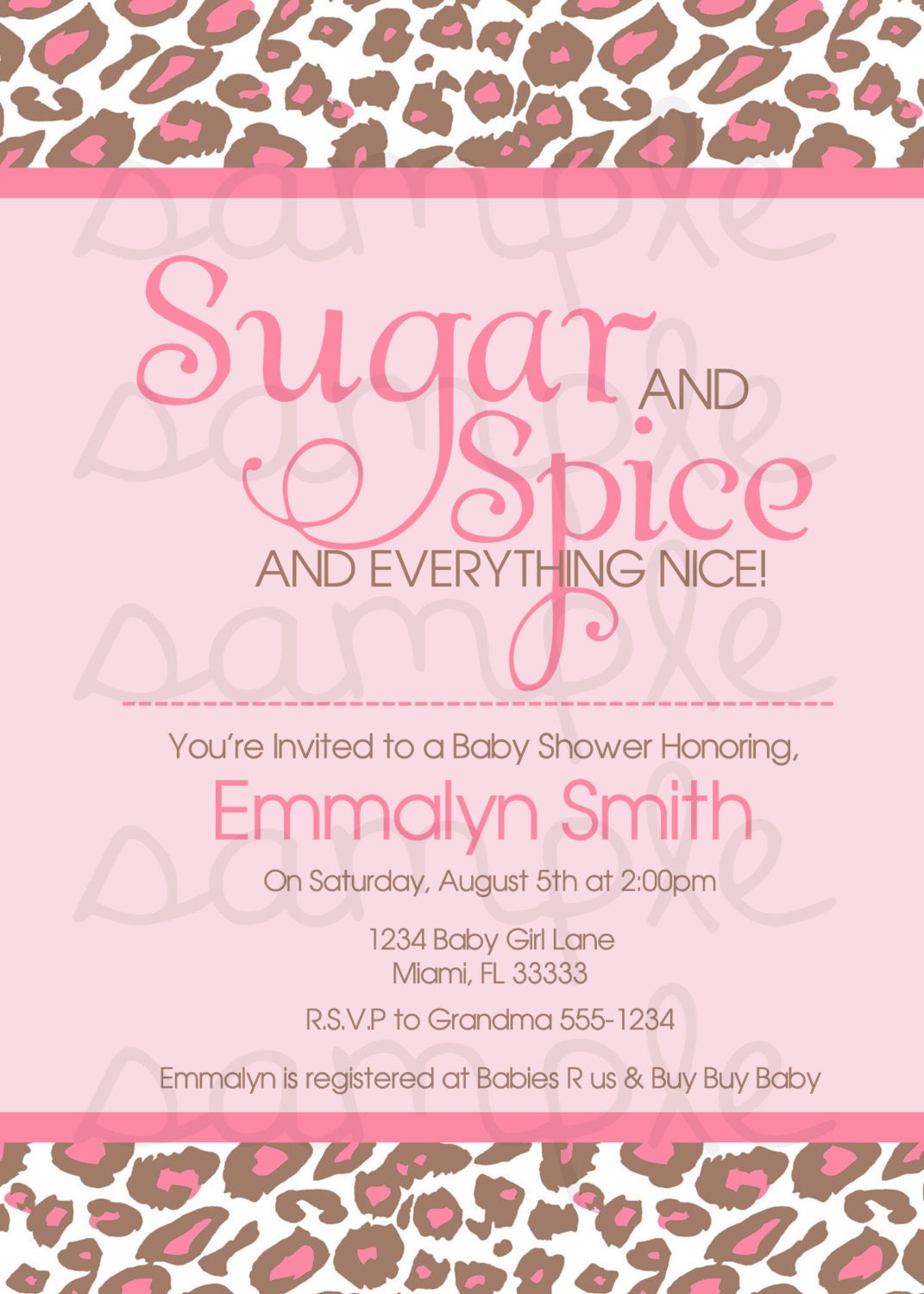 Sugar & Spice and Everything Nice Baby Shower Invitation Digital File Il_170x135