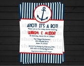 Ahoy It's a Boy Nautical Baby Shower Blue/Pink/Yellow Invitation Digital File YOU-PRINT Il_170x135