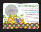 Jungle Animals Baby Shower Digital File Invitation YOU-PRINT Il_170x135