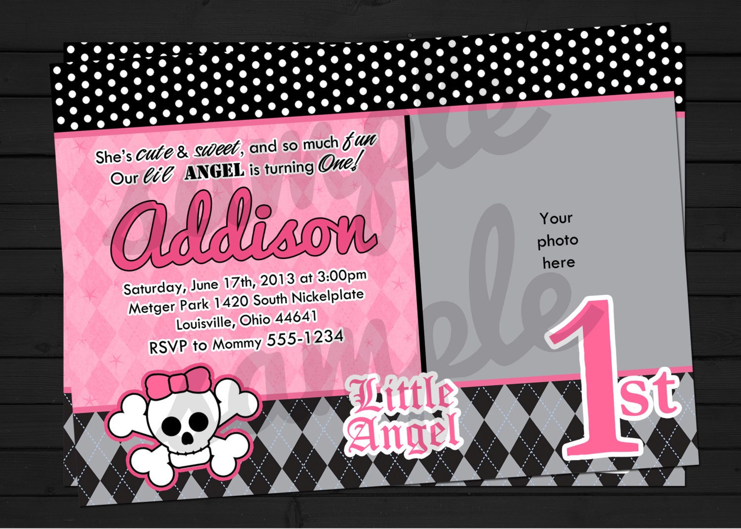Little Angel Birthday Invitation Digital File YOU-PRINT Il_170x135