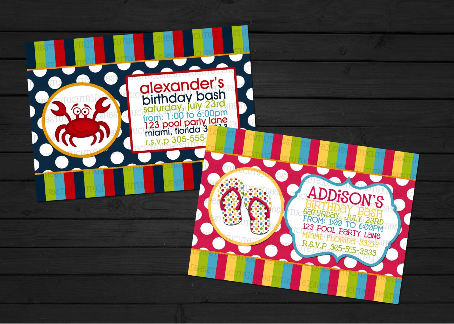 Pool Party Birthday Invitation Boy or Girl 4 options Digital File YOU-PRINT Il_170x135