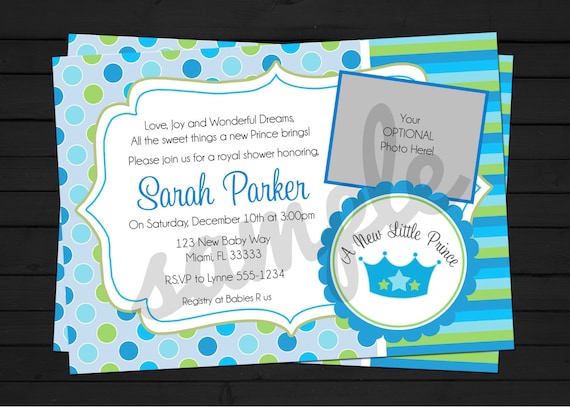 Little Prince Baby Shower Invitation Digital File YOU-PRINT Il_570xn