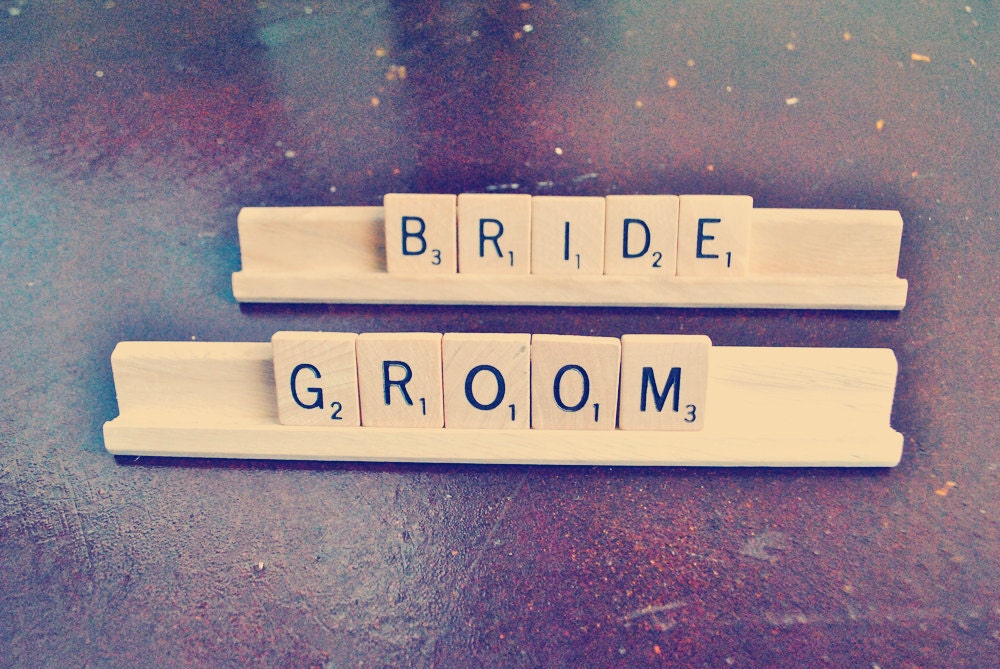 Bride Groom // Wedding Sign // Scrabble Sign // Bride Sign // Groom Sign