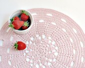 Pink doily placemat  - light pink - cottage style, beach wedding - Coupon "SPECIAL" - 15% OFF