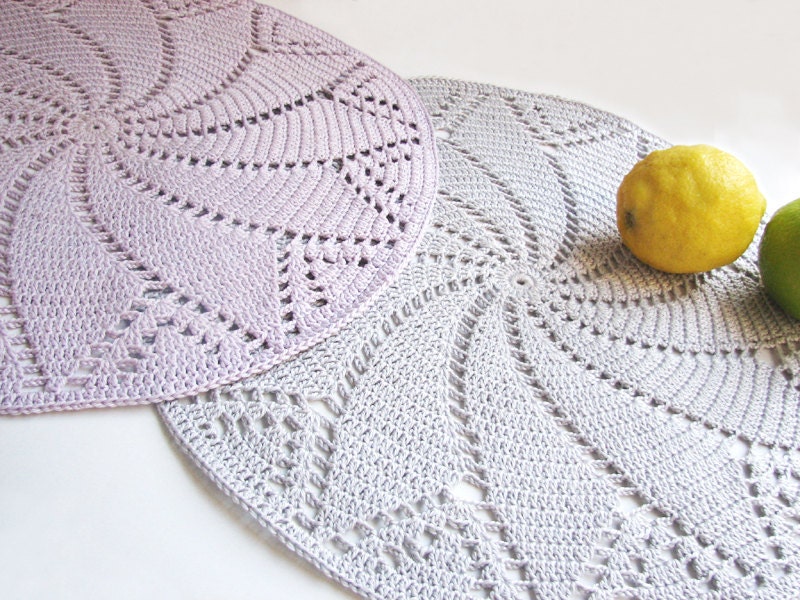 Silver grey placemat - Doily series - Cotton - Coupon "SPECIAL" - 15% OFF