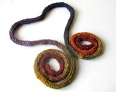 Skinny scarf - Crochet jewelry - extra long necklace - spring colors - Spice colors