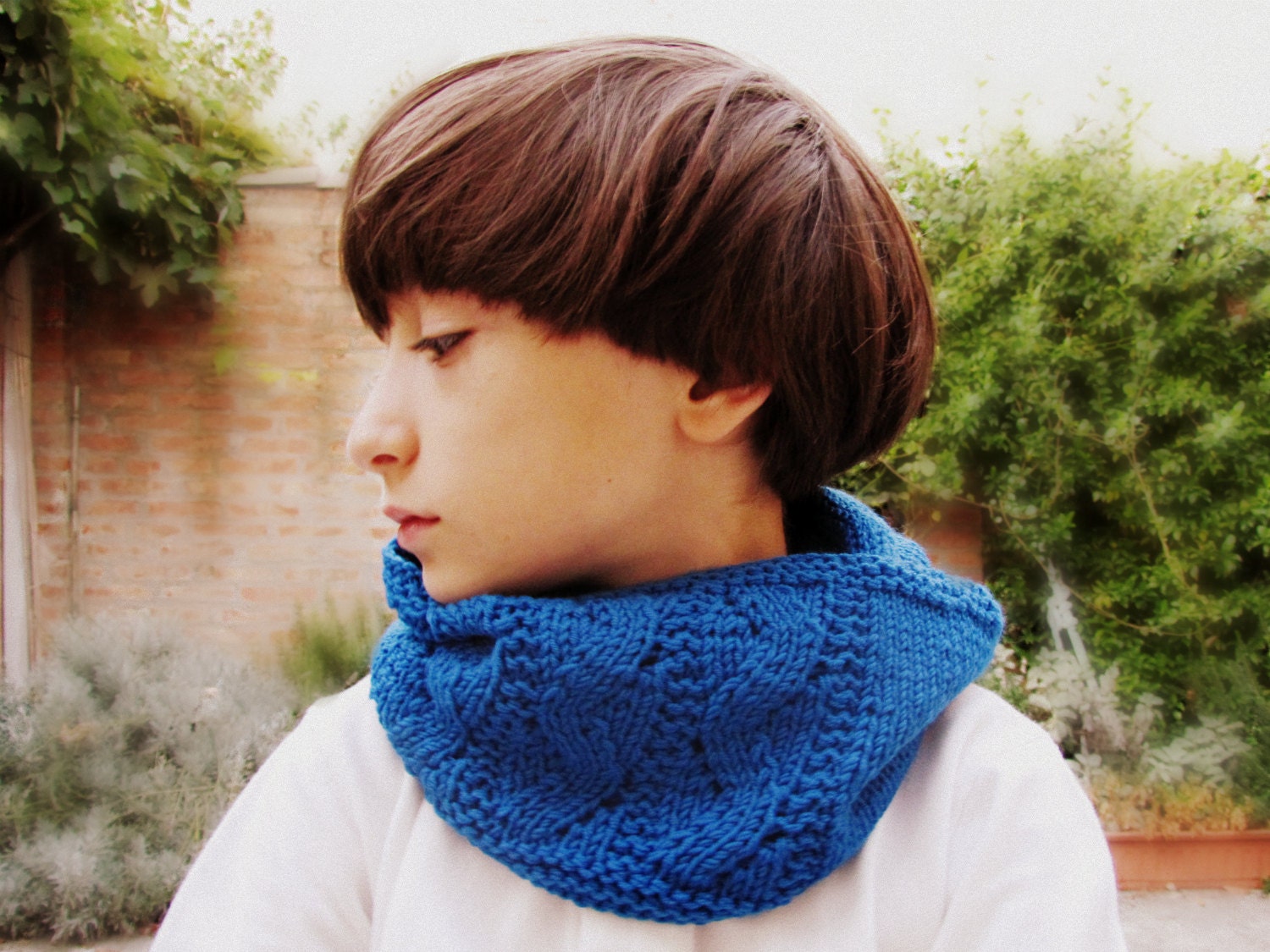 Scarf pattern for children- Knitted accessories cowl - DIY infinity scarf
