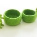 Ring catcher - Green Felted bowl  - bright color - Cozy gift - Set of two nesting bowls