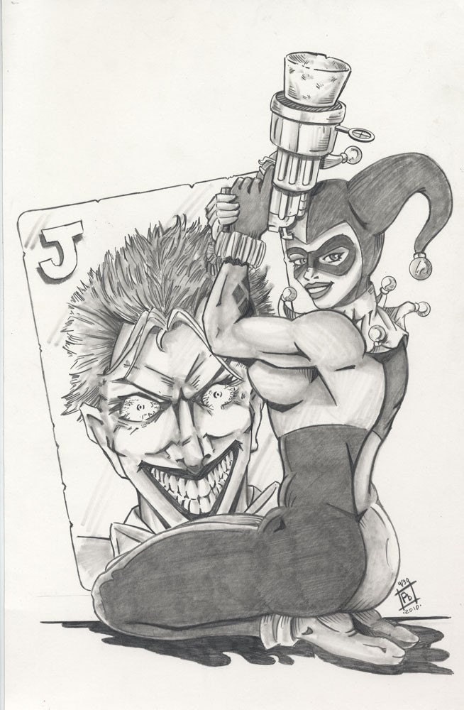 Harley Quinn Pencil Illustration