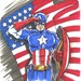 8" x 11" Captain America Color Marker Sketch