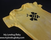 Bumble Bee Onesie - Hand Dyed & Painted - MyLovebugBaby