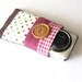 Zakka style small camera case, compact camera sleeve, original patchwork, well padded. Polka dots and red gingham.
