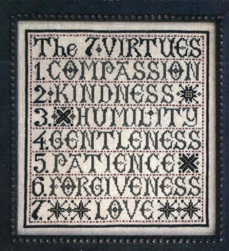 cross stitch pattern : the seven virtues la d da mother's day easter counted cross stitch diy