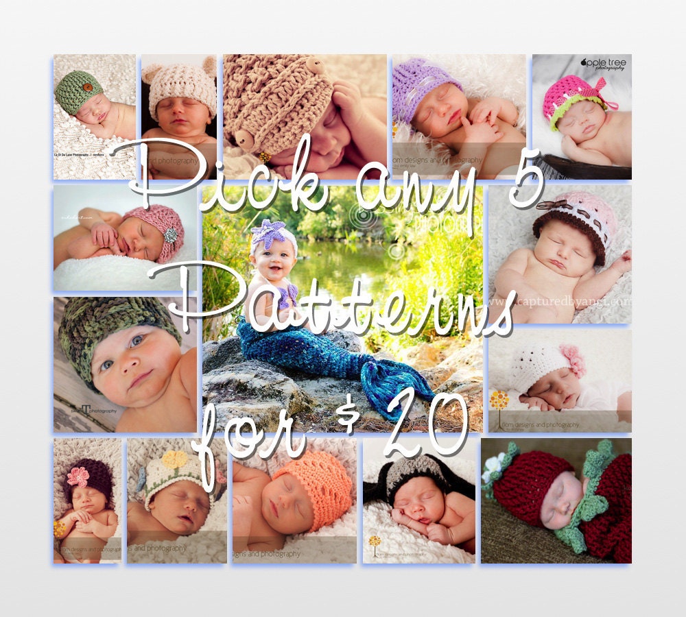 Crochet Pattern 5 Pack - Pick any 5 eligible patterns - Welcome to sell finished items