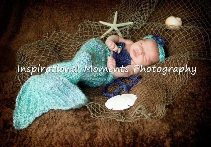 Set of 3 Crochet Patterns for Mermaid Tail, Headband, and Shell Bikini Top Photography Props - Welcome to sell finished items
