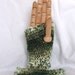Fingerless Gloves Green and White Stripy Vegan