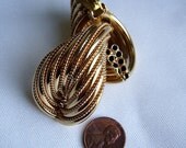 Gold Flame - Large Clip Earrings