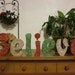 Christmas Decoration Believe wood letters shelf sitter mantel fireplace gift