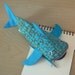 Shark Bag - Zipper Pencil Case: Turquoise Shark Bite