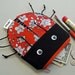 SALE Ladybug Zipper Pouch - School Supplies Pencil Bag - Cute Gift: Flowered Ladybug Bite, ready to ship