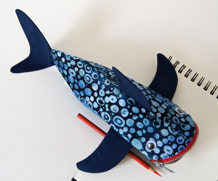 Pencil Case for Kids - Shark Bag - Boys Gift: Deep Sea Blue Shark Bite