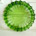Large Vintage Green Glass Ashtray 10" Diameter 1 1/4" Tall HEAVY DUTY Mod Ashtray