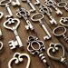 The Victoria Collection - Skeleton Key Mid-Size Assortment in SILVER - Set of 24 Keys - 3 STYLES