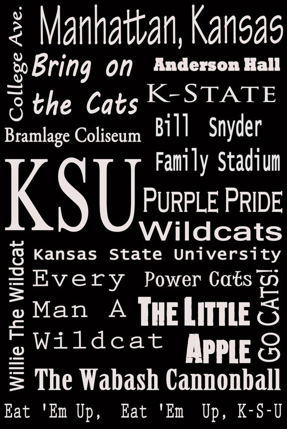 Kansas State Black and White Subway Sign