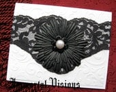 Gothic Wedding Greeting Card - White Flower Center