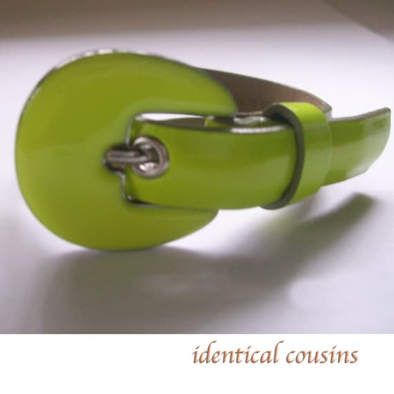 SALE  Handmade "beltlet" Bracelet Lime Green Recycled Upcycled Belt