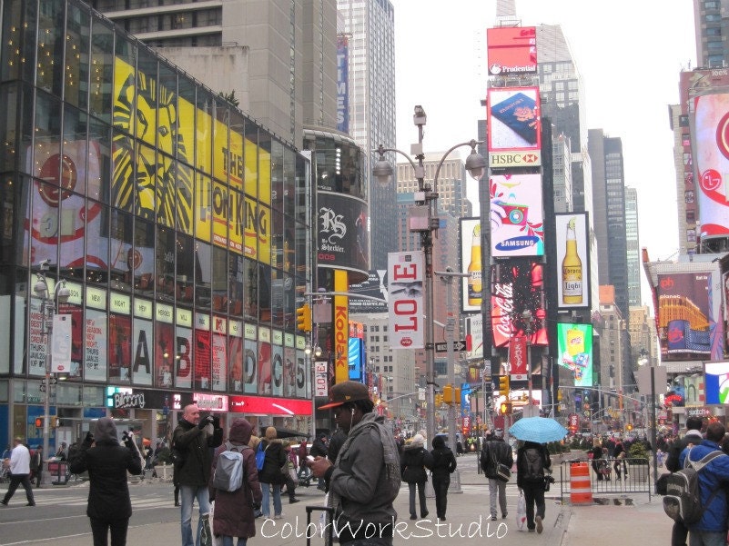 NYC Photo New York City Times Square Manhatttan Broadway Big Apple Theatre District Umbrellas