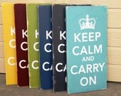 Keep Calm and Carry On Sign-Solid Wood- Distressed-Pick Your Own Colors - Large