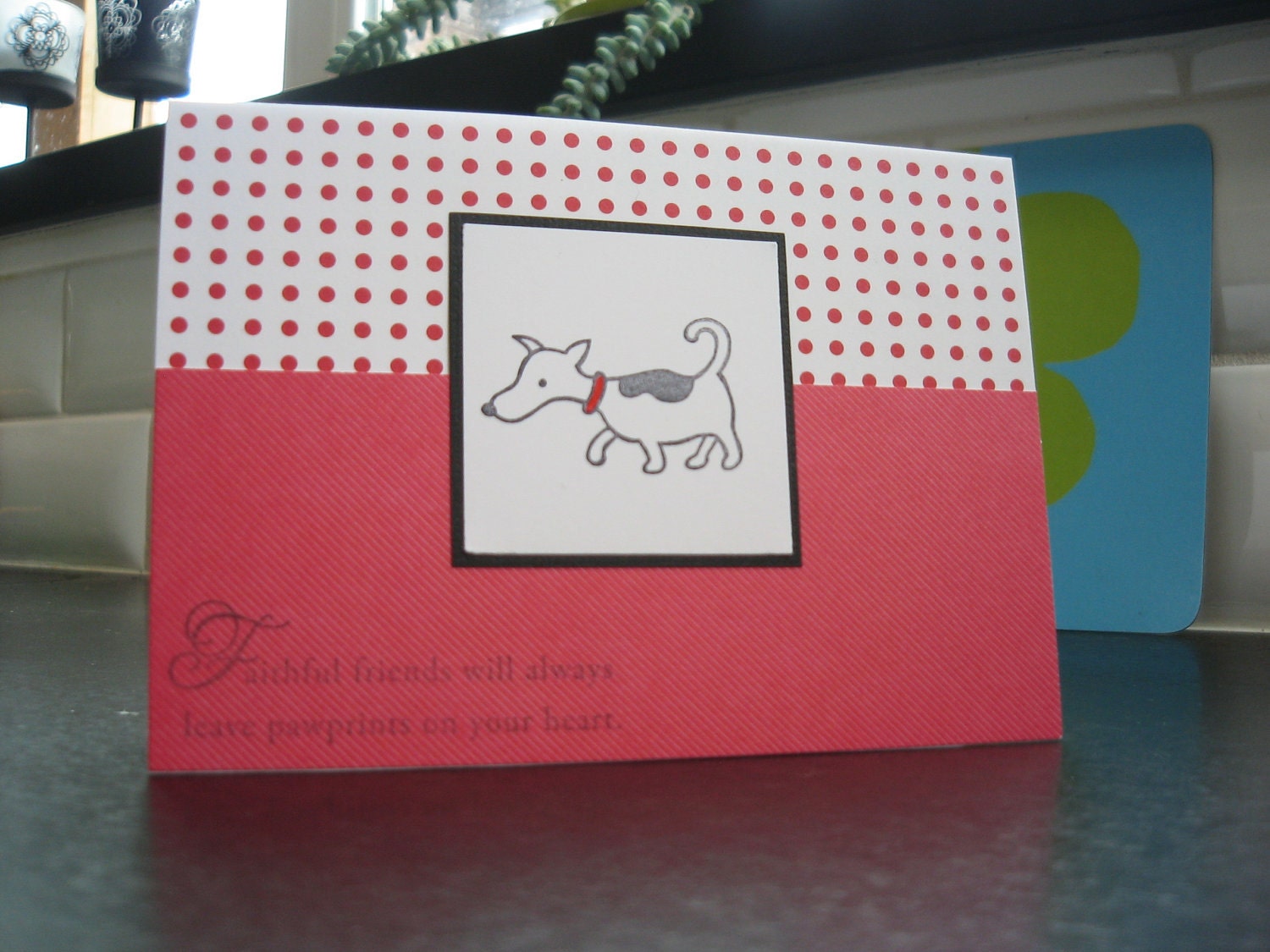 Dog Sympathy Card, Jack Russell, Red Polka Dots
