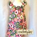 3T Whimsical Retro butterfly floral colorful baby toddler sundress tunic with pockets and flutter sleeve