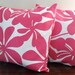 CLEARANCE. Mod Hot Pink and White Pillow Cover 16x16 - Set of 2 - Designer Fabric - Throw Pillow - Accent Pillow