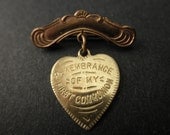 antique communion heart pin-religious, Christian-1930s 1940s